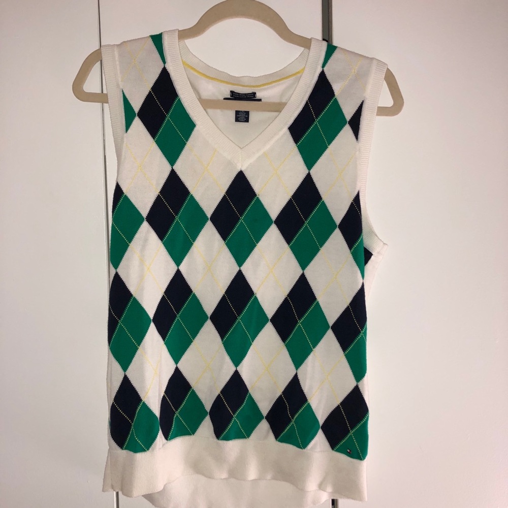 Tommy Hilfiger Pattern Sweater Vest 90s y2k Trendy